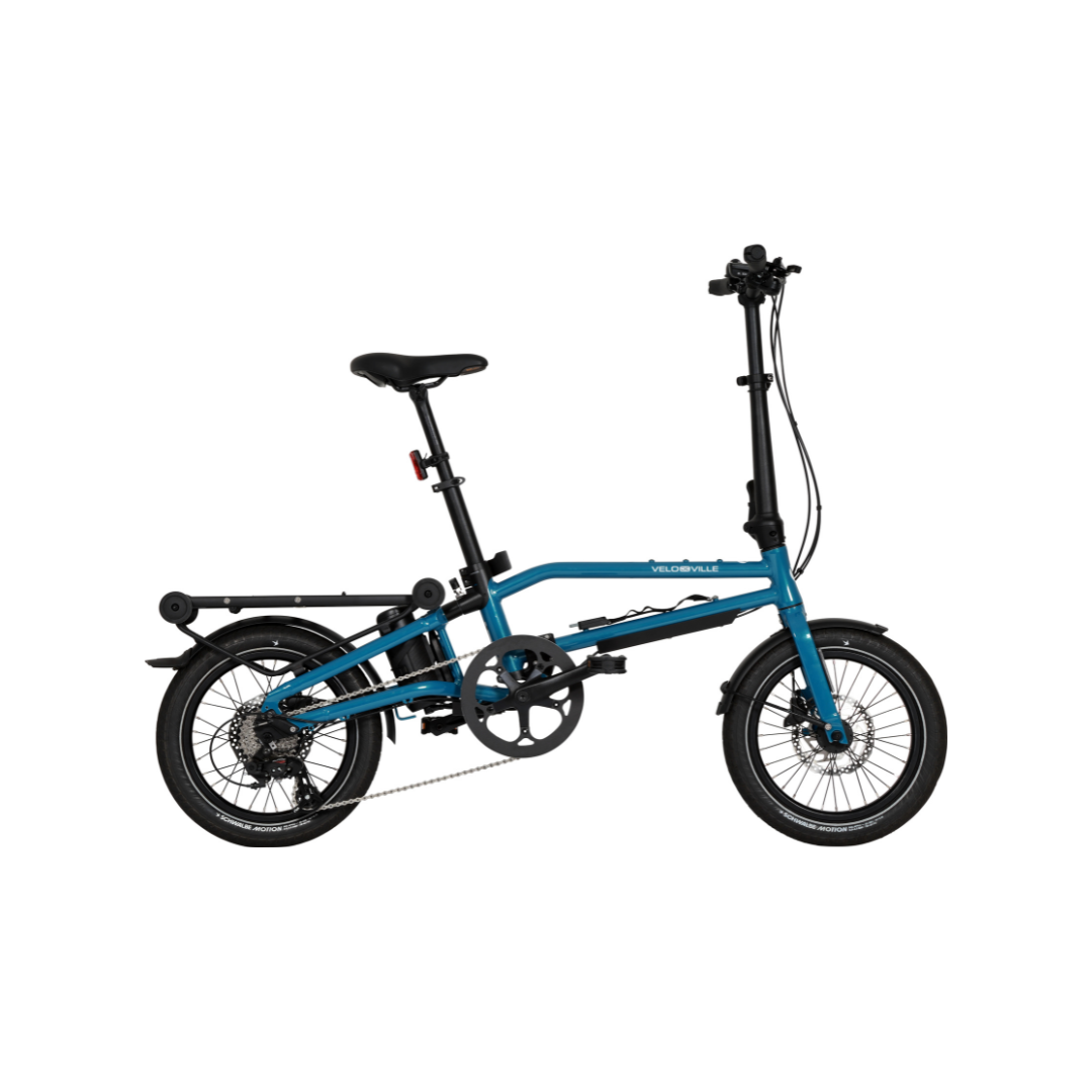 vélo pliant électrique bleu