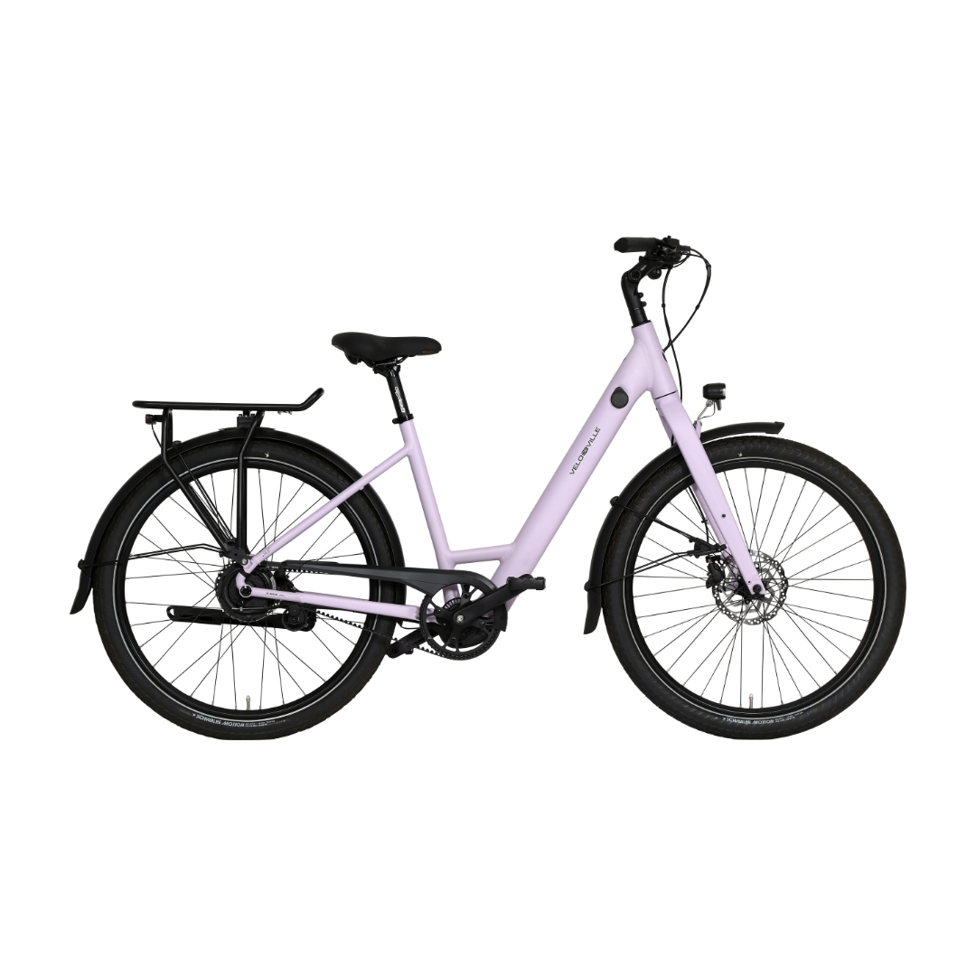 vélo à assistance électrique ville couleur lavande